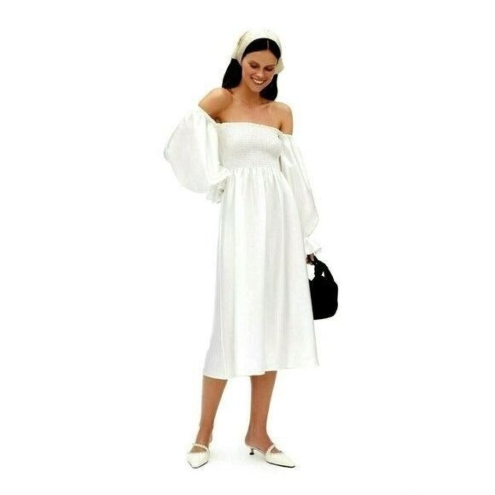 Sleeper Womens Atlanta Silk Dress Small White